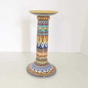 Deruta Hand painted Italian Pottery Candlestick
